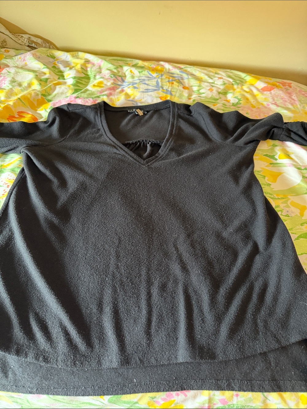 U State Black V-Neck Long Sleeve Sweater